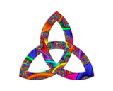 Fototapeta Londyn - Trinity Knot, triquetra symbol Mandala icon chromatic logo illustration