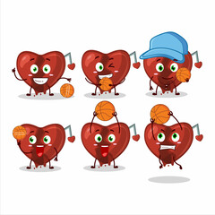 Wall Mural - Talented broken heart love cartoon character as a basketball athlete