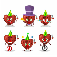 Sticker - Cartoon character of broken heart love with various circus shows