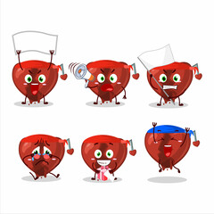 Sticker - Mascot design style of broken heart love character as an attractive supporter