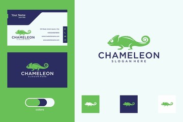 Wall Mural - chameleon with business card logo design