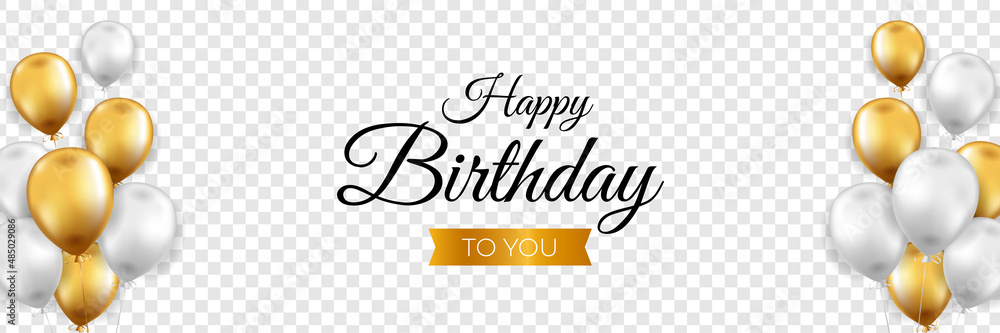 Happy birthday background design with realistic balloons Stock Vector ...