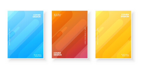 Wall Mural - colorful gradient texture for minimal cover design set