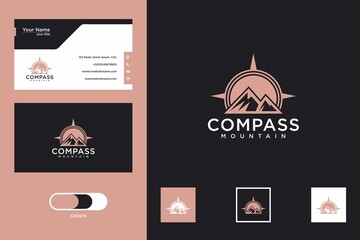 Poster - compass mountain logo design