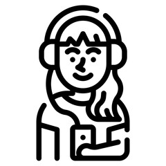 Wall Mural - listen outline icon