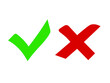 © Ruxsare - Check mark, checklist icon vector. Yes or No icon vector. Tick and cross signs. Green check mark OK and red wrong X icons.