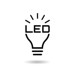 Canvas Print - LED light bulb icon with shadow