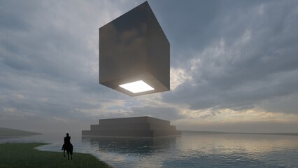 giant alien cube structure