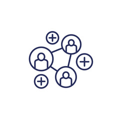 referrals line icon on white