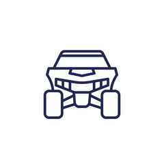 UTV icon, front view, line vector