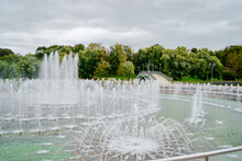 Big Fountain In Moscow Park.