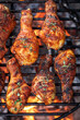 Homemade grilled chicken leg with spicy spices and herbs.