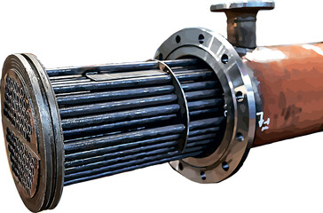 Wall Mural - vector image of an industrial heat exchanger