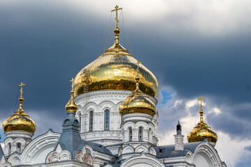 Wall Mural - golden domes of Russian orthodox church in Belogorsk