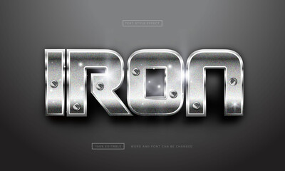 Iron Text Effect Editable