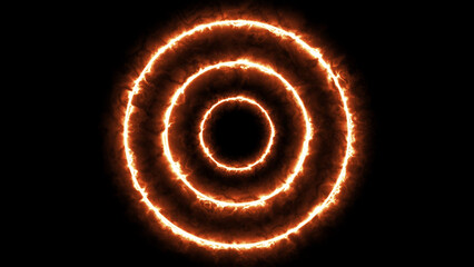 Poster - Burning Solar Wave Light Concentric Circles