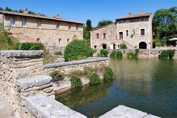 Canvas Print - Le antiche terme di Bagno Vignoni in provincia di Siena.