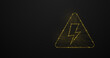 © pickup - Yellow triangle high voltage sign. Wireframe line, and triangle design. 3d model. Vector illustration