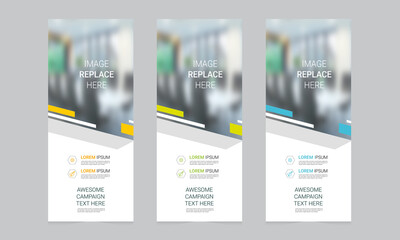 Wall Mural - Roll up banner vector template