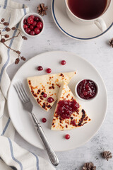 Wall Mural - Leipajuusto - traditional Finnish baked cheese - with berries