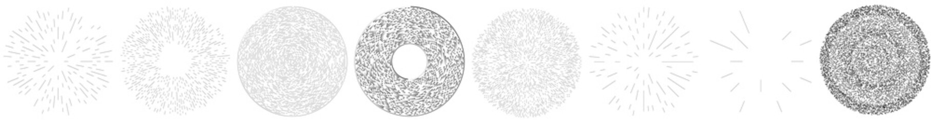 Aufkleber - Radial, radiating circular, concentric lines vector element