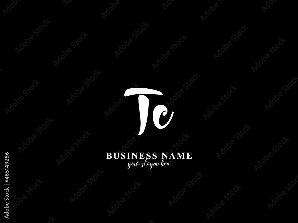 Monogram TC Logo, Signature Tc Logo Icon With white color premium ...