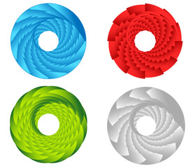 Leinwandbilder - Abstract geometric circle, ring design element. Circular, concentric circlet. Swirl, twirl, spiral and vortex shape, icon, symbol