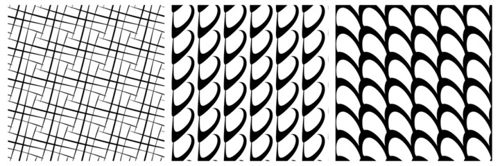 Leinwandbilder - Set of 3 seamless pattern, texture vector