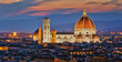 Włochy, Florencja panorama miasta kościół, kopuła, katedra, góry widok nocą