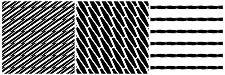 Leinwandbilder - Set of 3 seamless pattern, texture vector