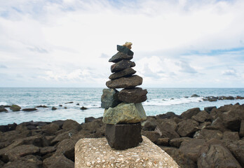 Canvas Print - A photo of rocks stacked on top of each other in Old San Juan, Puerto Rico