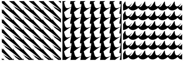 Leinwandbilder - Set of 3 seamless pattern, texture vector