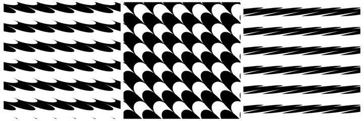 Leinwandbilder - Set of 3 seamless pattern, texture vector