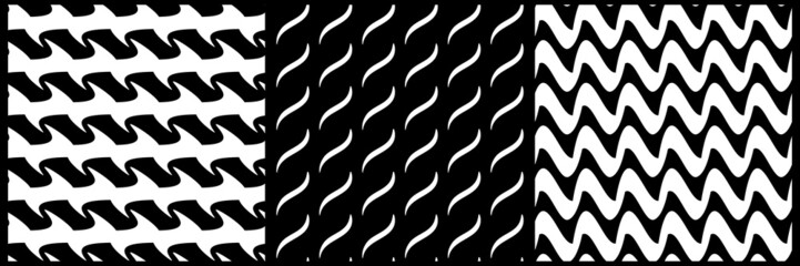 Leinwandbilder - Set of 3 seamless pattern, texture vector