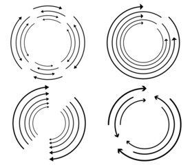 Poster - Random circular, cycle arrow element. Spiral, spinning, revolve arrows
