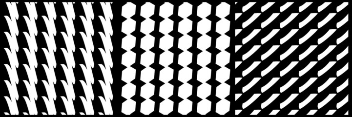 Poster - Set of 3 seamless pattern, texture vector