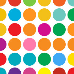 Wall Mural - Colorful random, diffuse circles, dots pattern. Scattered speckles, polka dots