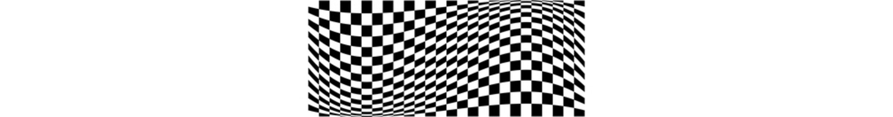 Poster - Abstract race flag, chess board, checker board pattern, texture with distort, deform effect
