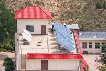 Wall Mural - solar panels on the roof power modern electric