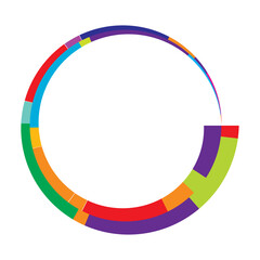 Leinwandbilder - Abstract circle graphic. Geometric circle, ring design element. Circular, concentric angular shape icon, symbol