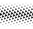 Triangle halftone texture, pattern. Geometric, angular vector design element, illustration