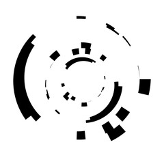 Leinwandbilder - Abstract circle graphic. Geometric circle, ring design element. Circular, concentric angular shape icon, symbol