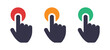 © Icons-Studio - Finger push button icon. Hand pointing on button vector illustration.
