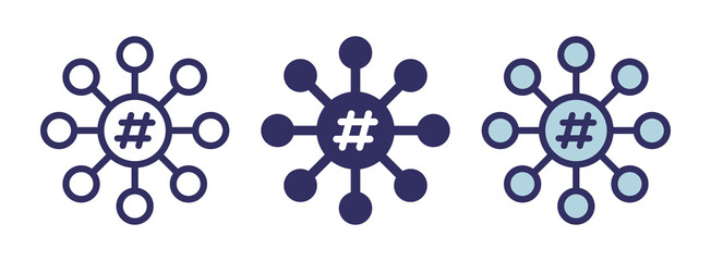 Aufkleber - Social network icon set. Network connection isolated on white background.