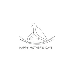 Wall Mural - Happy mothers day card vector illustration