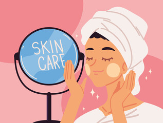 Wall Mural - skin care woman