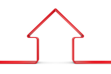 red house on white background. isolated 3d illustration