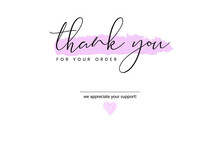 Thank You Card. Thank You For Your Order Customer Thank You Card,  Thank You For Your Order Card Design Template Illustration Vector, Thanks Card, Thank You Card Design 
