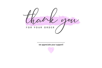 Canvas Print - Thank You Card. Thank you for your order customer thank you card,  thank you for your order card design template illustration vector, thanks card, thank you card design 