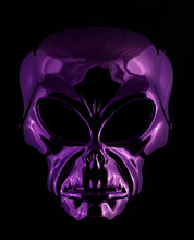 Metallic Purple Alien Mask Glow In The Dark
